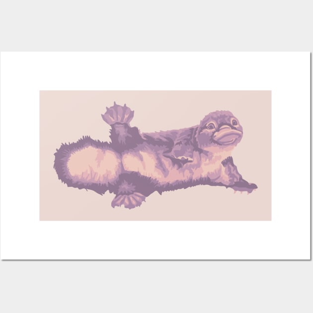 Pretty Pink Platypus Portrait Wall Art by Slightly Unhinged